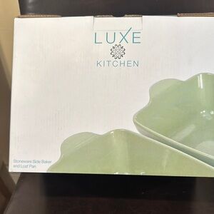 Green Stoneware Baker and Loaf Pan